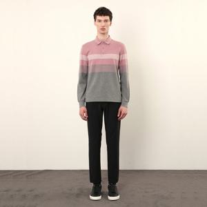 [인디안][광복점]중년 남성 시밀 스트라이프 한기장 티셔츠 MITAL4W922112GL