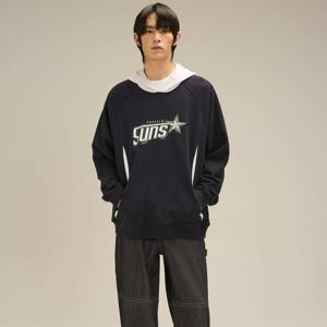 [엔비에이][N243TH033P]PHX 컬러블록 절개 후드 티셔츠