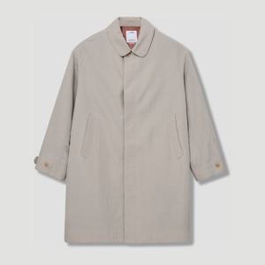 비즈빔 울 리넨 개버딘 라운드 칼라 코트 0125205013013 Beige