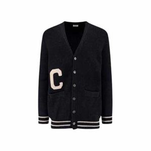 셀린느 로고 롱 컬리지 가디건 블랙 남성 2AD0P830I 38EC