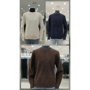 [앤드지]25 F/W 캐쥬얼 라운드 골조직 니트 3종 HZF4ER1103_GN