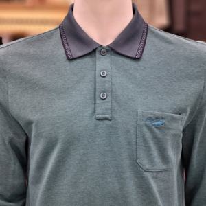 [크로커다일남성]면혼방 요꼬에리 카라티셔츠 CDAABTP3792412_SH