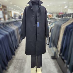 [바쏘옴므]블랙 하이넥 오버핏 롱 코트 WSY4CJ39ABK_DG