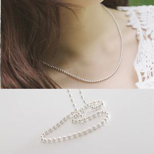 (실버) 2mm 샤론 볼 체인 목걸이