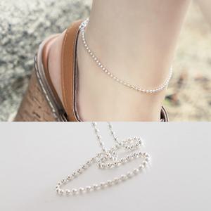 (실버) 2mm 샤론 볼 체인 발찌