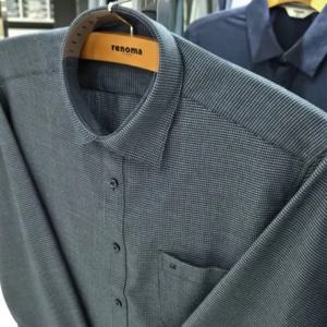 [레노마셔츠]일반핏/ 멜란지 기모 미니 체크 긴소매셔츠 RPFSG14