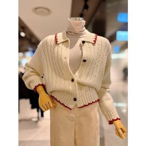 ab.fz 라인 배색 꽈배기 니트 가디건 (ABXA1ZY33A) US