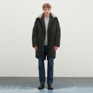 [인디안][광복점]중년 남성 양털 후드 롱다운 MUOKA4W950146GL