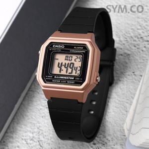 카시오 W-217HM-5A 스퀘어 디지털 알람 군인 군용 남자 우레탄 시계 c