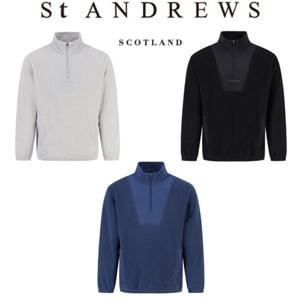 [세인트 앤드류스] 남성 우븐 믹스 라글란 하프집업 플리스 긴팔티셔츠(811E4TR003)