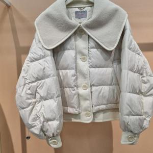 라티움 HC34 뽀글이 넓은카라 덕 패딩 옆트임 밑단스트링 숏 짧은 루즈핏오리털패딩 T2543jp04