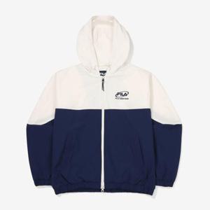 휠라 여성 컬러블럭 스트레치 후드 바람막이 자켓 FS2JKF3151F_NAY