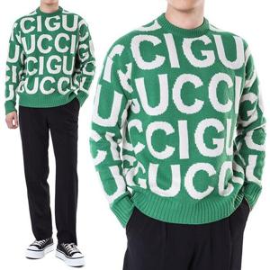 (명품) 구찌 배색 로고타이포 라운드 니트763672