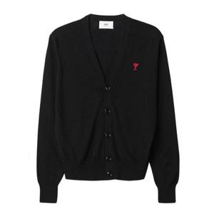 25SS 아미 남성 하트 로고 메리노울 가디건 블랙 HKC111KN0025001
