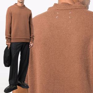 마르지엘라 S50GP0243 백스티치 울 니트 더블넥