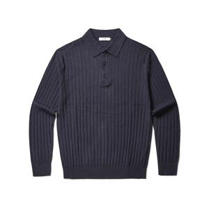 [올젠]버티컬 골조직 카라 스웨터 ZBF4ET1204 NV