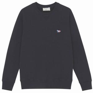 메종키츠네 남성 트라이컬러 폭스 패치 맨투맨 블랙 AM00302KM0002