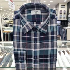 [레노마셔츠]기모 멀티 빅체크 일반핏 긴소매ROWSG1432GED_GN