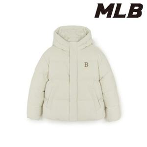 MLB (3ADJV0356-43CRD) 바시티 빈티지 레터링 후드 숏패딩