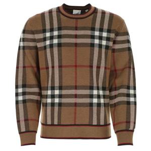 버버리 24FW 체크 자카드 울 스웨터 브라운 8036603