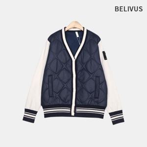 빌리버스 남자 골프 등산 컬리지 감성 다이어퀼팅 니트믹스 가디건 자켓 BOBT047