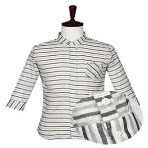 투톤 단가라 7부 셔츠 블랙 남성의류 남성남방