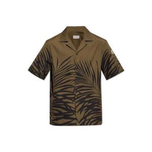 25 FW 몽클레어 버튼 클로저 칼라 숏슬리브 셔츠 그린 J10912F00006597M1