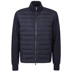 25 FW 몽클레어 패디드 집업 롱슬리브 가디건 블루 K20919B00033M4281