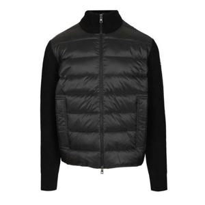 25 FW 몽클레어 패디드 집업 포켓 롱슬리브 가디건 블랙 K20919B00051M4281