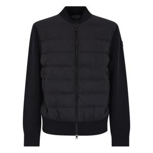 25 FW 몽클레어 패딩 집업 롱슬리브 니트 가디건 블루 K20919B00015M1131