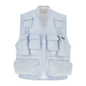프라다 자수 포플린 스트라이프 베스트 SGC499SOOO14JN F0W81