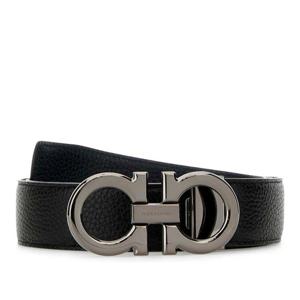 페라가모 블랙 가죽 리버시블 벨트 679710687611 NERBLUMAR