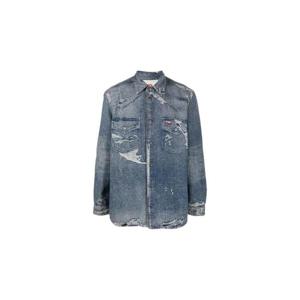 25 FW 디젤 디젤 디스트레스드 긴소매 데님 셔츠 A0711109F11 TP444423574