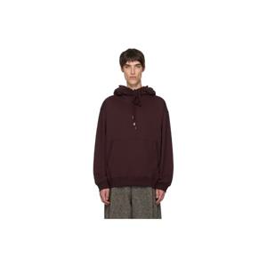 25 FW 드리스반노튼 남성 버건디 루즈 핏 후드티 252358M202012