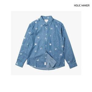 홀릭메이커 남자 셔츠 HKST002 남성 데님 긴팔 청남방