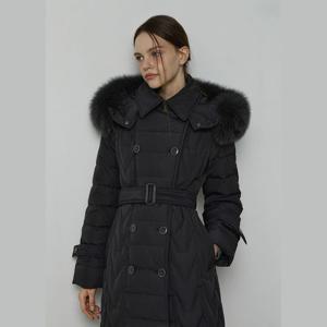 잇미샤 퍼 트리밍 벨티드 구스 롱 다운 ITPBWPD360