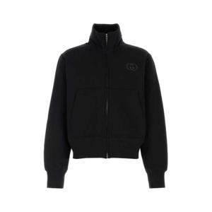 구찌 브러시드 코튼 저지 집 스웨트셔츠 851939XJHKH 1043 Black