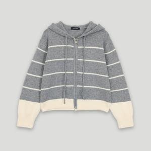 [코데즈컴바인]크롭 단가라 니트 후드집업 CKD-PJ001WA