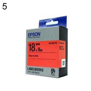 라벨테이프 SC-18R-PX 적색 18mmx9M 검정글씨 5개 앱손라벨테이프