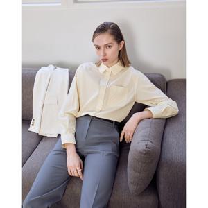 헤지스 여성 25SS 세미 오버핏 셔츠 라이트옐로우 HSSH5BP31Y1