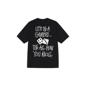 스투시 라이프 이즈 어 갬블 피그먼트 다이드 티셔츠 블랙 1904816BLACK