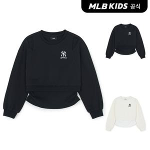 [MLB키즈 공식] 25FW스트릿 걸즈 레터링 레이어드 맨투맨 (2color)7FMTB2556-SET