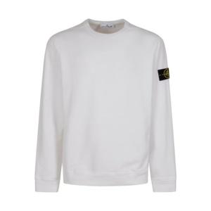 25 FW 스톤 아일랜드 로고 패치 크루넥 코튼 스웨트셔츠 화이트 K2S156100028S0A20