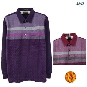 [에스엠진]SMJ1848 남자 기모 카라 티셔츠 긴팔 중년 남성 겨울