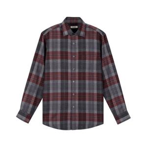 [피에르가르뎅]와인 멀티체크 노말핏 셔츠 PJDS4709KG