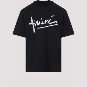 아미리 스크립트 로고 크루넥 반팔 티셔츠 AMTOJR1020 BLACK