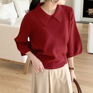 [헤레이스](모달)이브 카라 니트_YMSH25FW190