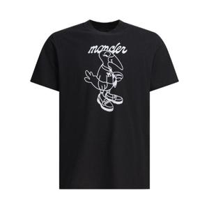 25FW Moncler 쇼트 sleeve T 셔츠  프린트 front 로고  Round 넥라인  8C0001689AJS998