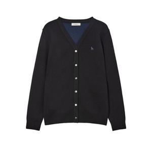 [헤지스]헤지스 여성 [울] 블랙 이중직 브이넥 가디건 HSSW4D905