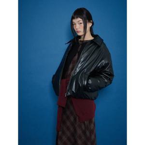 (165Y38CY15) [에잇세컨즈] 페이크레더 칼라 패딩  블랙